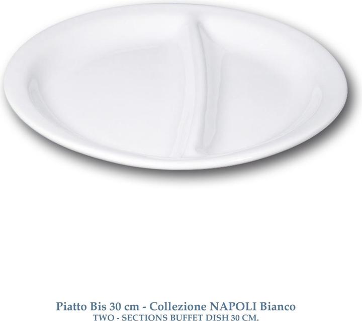 Saturnia Zweigeteilter Porzellanteller 30cm (1x, 30 cm)