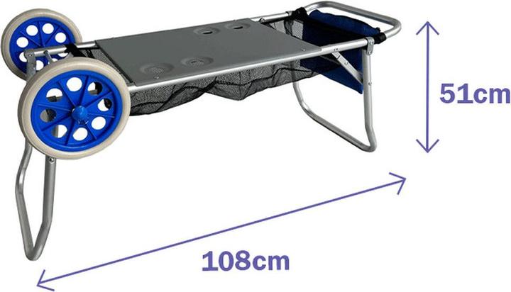 Produktbild Marbueno Klapptisch mit Stuhlhalterung Aluminium Cabrio Camping & Strand 108X51X51 cm 10361