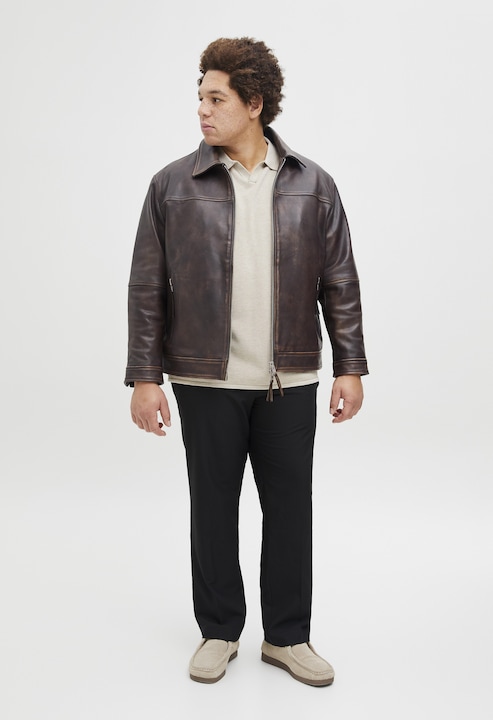 Produktbild Jack & Jones Plus Size Lederjacke Lederjacke (4XL)