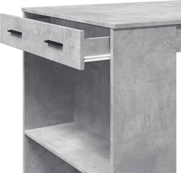Actual product image vidaXL Bar table High table Counter table Kitchen table Concrete grey Wood-based material