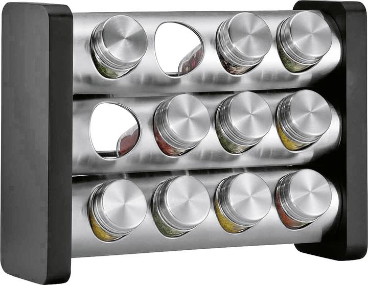 Produktbild Küchenprofi Gewürzständer mit 12 Gläsern schwarz rechteckig