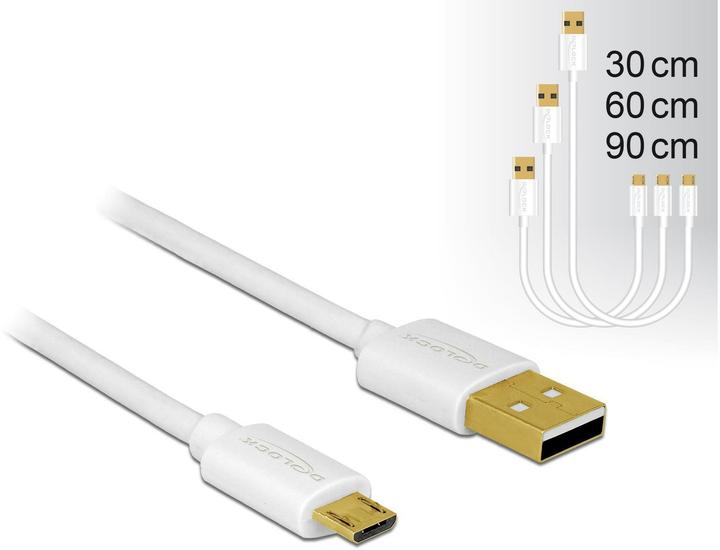 Produktbild Delock USB2.0-Kabel A-MicroB 3-Set, 30,60,90cm (0.90 m, USB 2.0)