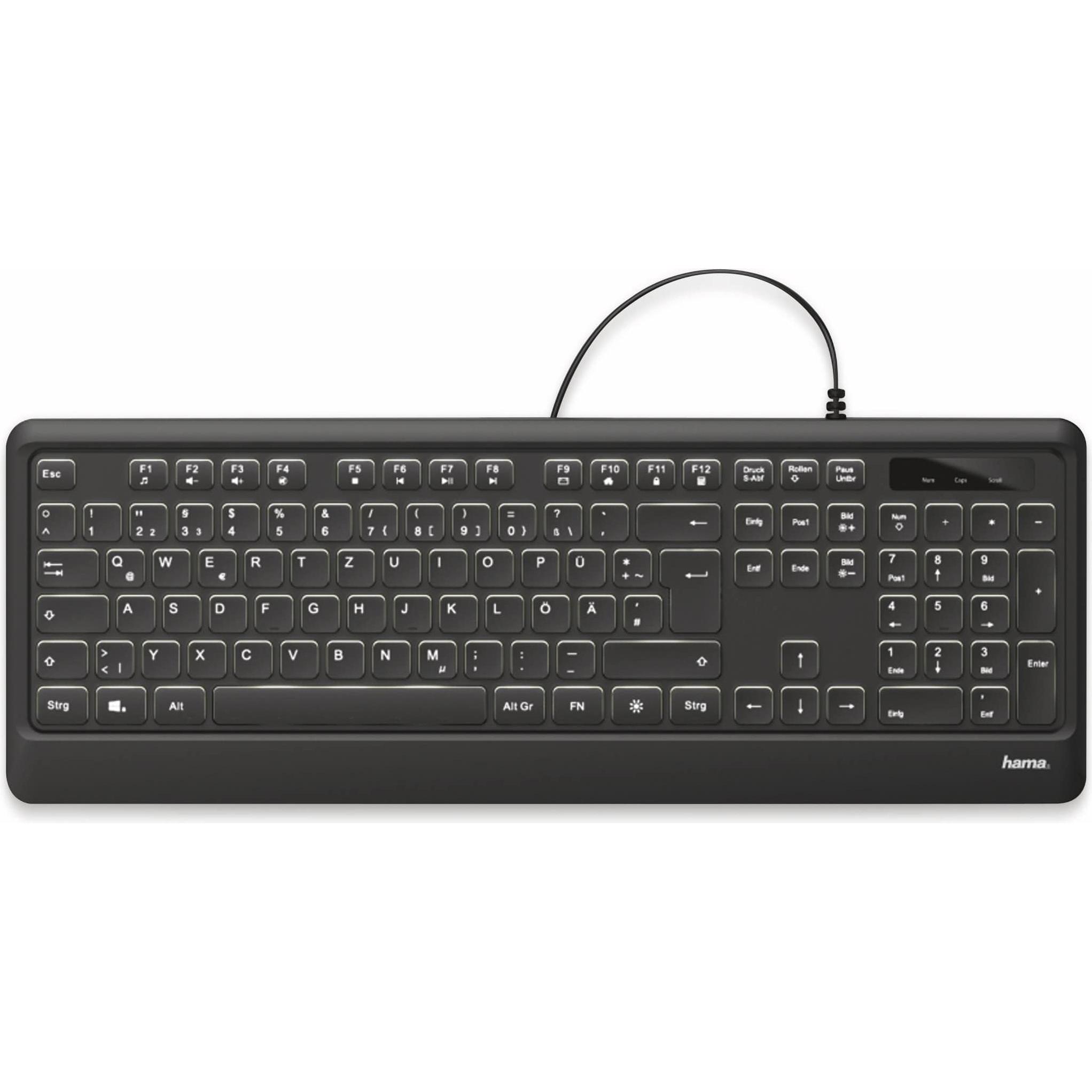 Thumbnail - Hama KC-550 (DE, Kabelgebunden), Tastatur, Schwarz