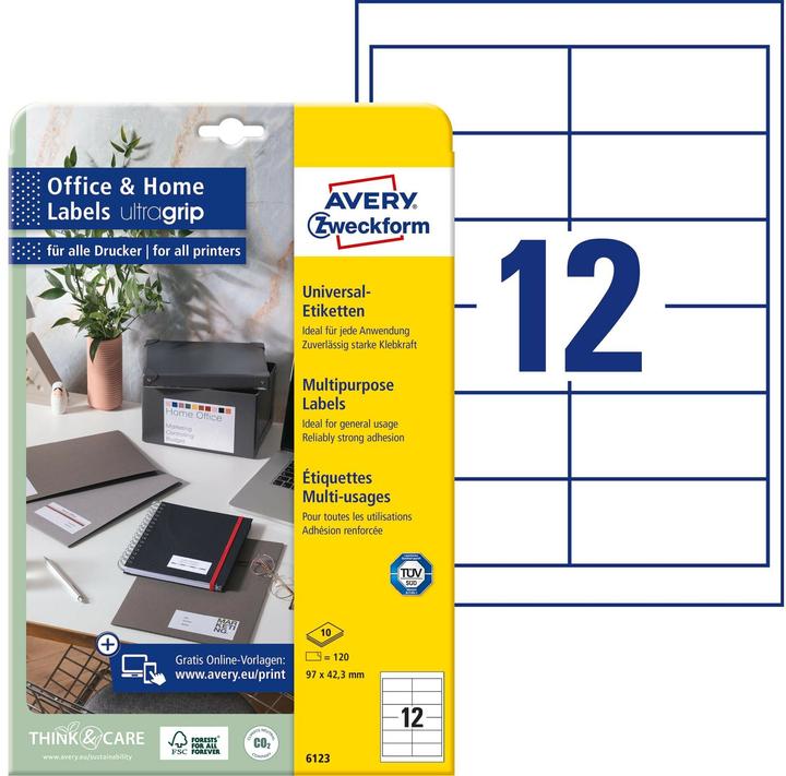 Actual product image Avery Universal Labels