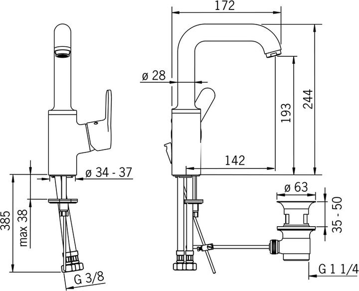 Immagine prodotto Hansa Armaturen GmbH Miscelatore monocomando per lavabo Hansaprimo con scarico. connessione sopra.
