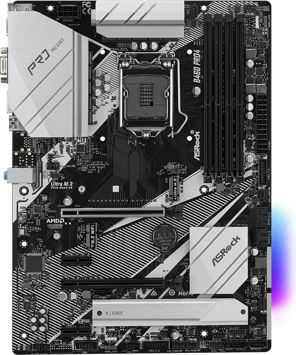 Produktbild AsRock B460 Pro4 (LGA 1200, Intel B460, ATX)