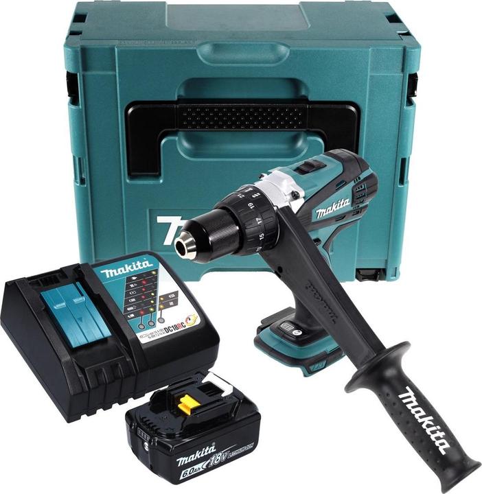 Produktbild Makita DDF 458 RG1J Akku Bohrschrauber 18 V 91 Nm + 1x Akku 6,0 Ah + Ladegerät + Makpac