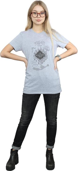 Actual product image Womens/Ladies The Marauder's Map Cotton Boyfriend T-Shirt (XL)
