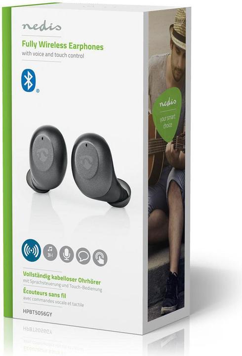 Produktbild Nedis Vollständig drahtlose Kopfhörer Bluetooth® max. Batteriespielzeit: 3 hrs Berührungssteuerung L (3 h, Kabellos)