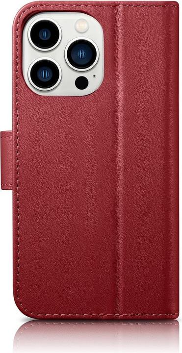 Actual product image iCarer magazine wallet case 2 in1 cover iPhone 14 Pro Max Leather flip cover AntiRFID Red (WMI14220728-RD) (Apple iPhone 14 Pro Max)