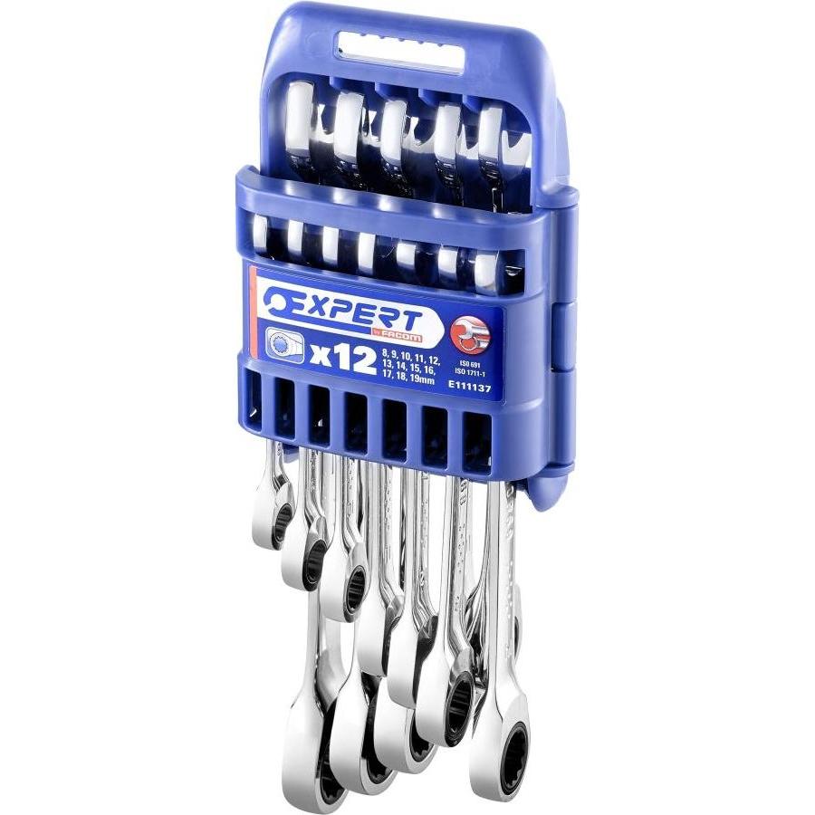 Expert, Chiave inglese, JEU 12 CLES CLIQUET RACK PL 8-19MM (19 mm, 12 mm, 14 mm, 16 mm, 10 mm, 18 mm, 17 mm, 11 mm, 15 mm, 8 mm, 9 mm, 13 mm)
