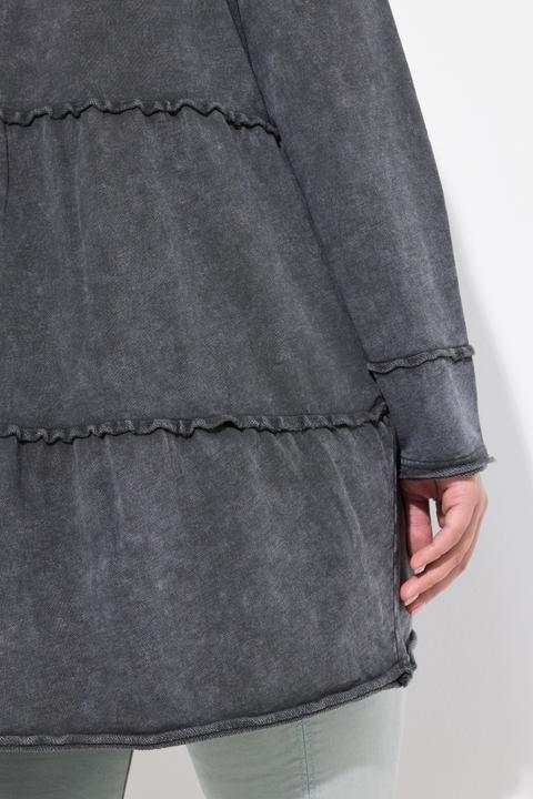 Produktbild Ulla Popken Long-Hoodiejacke, Vintage-Look, A-Linie, Kapuze (46, 48)
