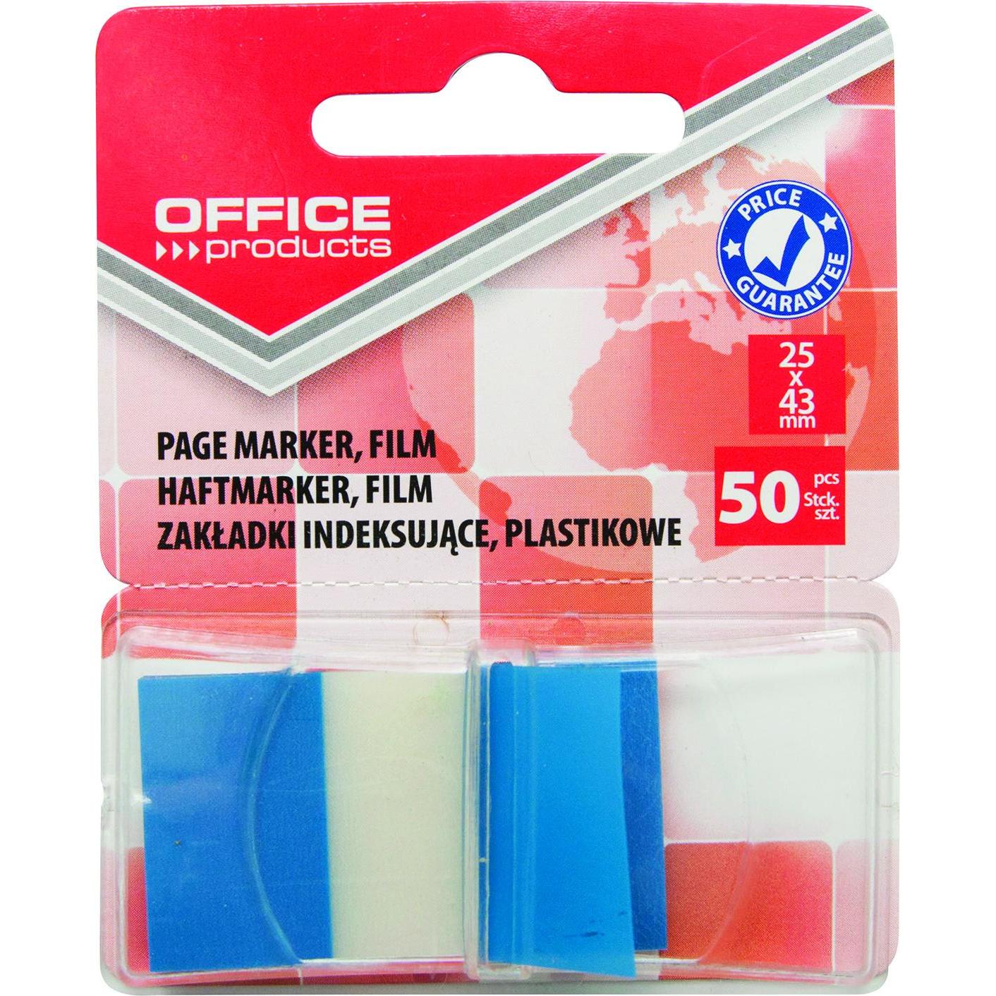 Office Products Abheftregister pp, 25x43 mm, 50 register, blister, blau (41942179)
