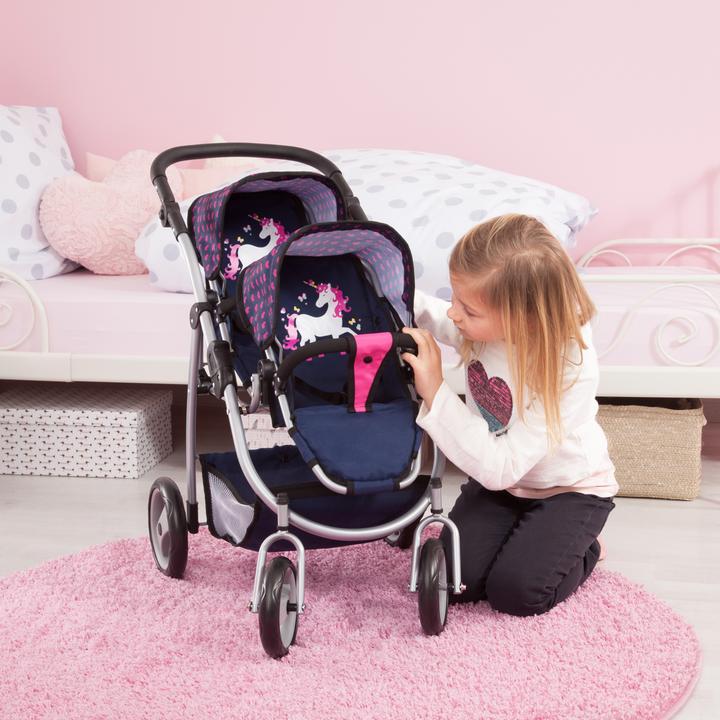 Actual product image Bayer Twin Pram Navy