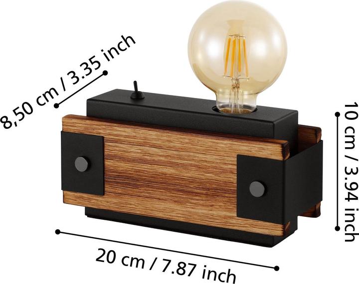 Actual product image EGLO Table lamp LAYHAM 1x E27, Brown/Black (E27)