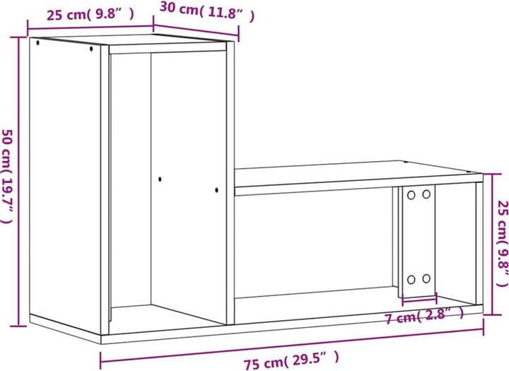 Actual product image vidaXL TV-Schrank (75 x 30 x 50 cm)