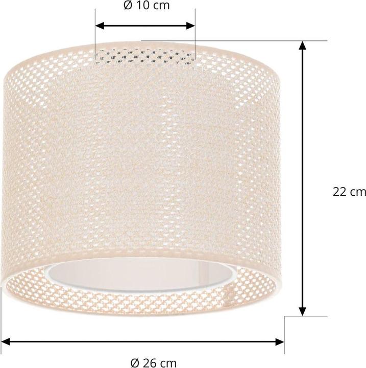 Actual product image Lindby Soula ceiling light fabric Ø 26 cm (E27)