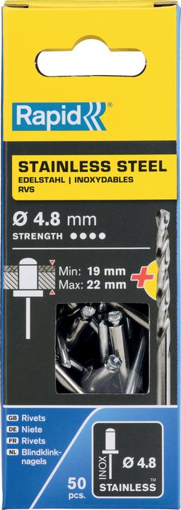 Actual product image Rapid Stainless steel blind rivet Ø 4.8 x 25 mm