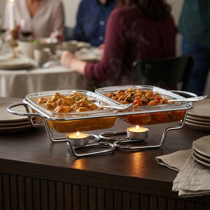 Produktbild BerlingerHaus Speisewärmer mit 2 Schalen, Edelstahl, 2x 1,5 L