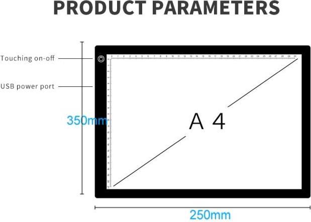 Actual product image MU Classic LED Leuchttisch dimmbar mit USB-C & Magnetfunktion (35 x 23.50 cm)
