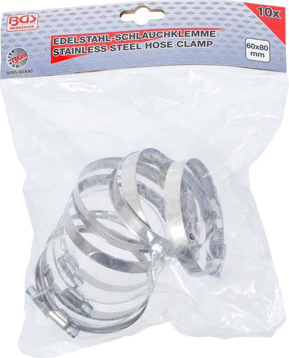 Actual product image BGS Hose Clamps Stainless 60 x 80 mm 10 pcs. (Hose clip)