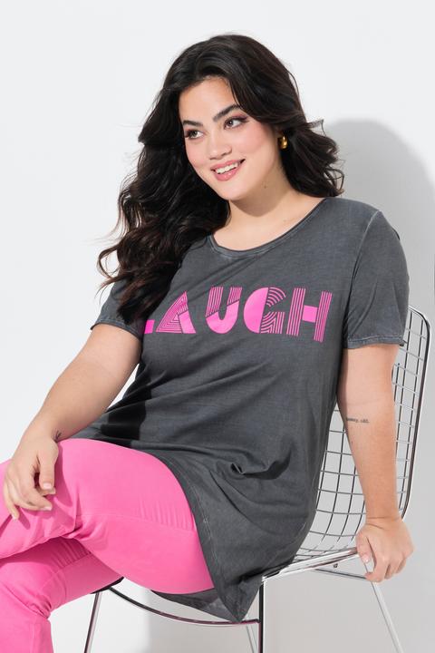 Produktbild Angel of Style T-Shirt, A-Linie, leuchtender Schriftzug LAUGH (50)