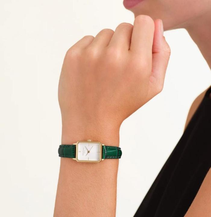 Image du produit Rosefield Montre Octagon XS White Emerald Leather Gold (Montre analogique)