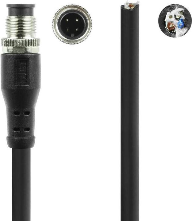 Productafbeelding ACT Industrieel 1,50 meter Sensorkabel M12A 4-polig male naar open uiteinde Superflex Xtreme TPE kabel
