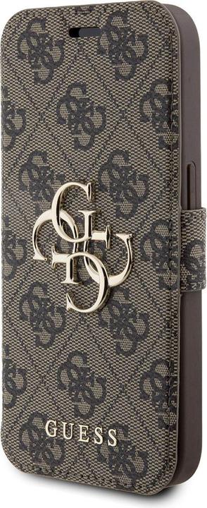 Productafbeelding Guess GUBKP15X4GMGBR iPhone 15 Pro Max 6,7" brązowy/bruin boek 4G Metal Logo (Apple iPhone 15 Pro Max)
