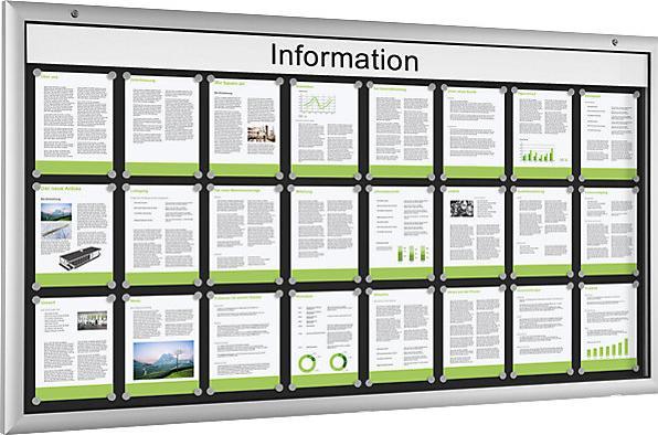 Actual product image kaiserkraft Showcase for indoor and outdoor use (Magnet board, 200 x 102.5 cm)