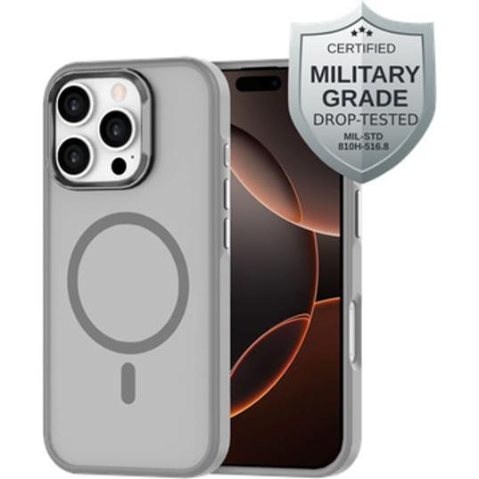 Just in Case Military Grade Kunststoff Back Cover Grau Magnetisch Apple iPhone 16 Pro (Apple iPhone 16 Pro), Cover smartphone, Grigio