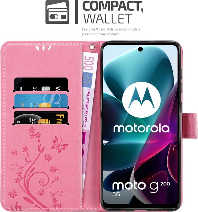 Immagine prodotto Cadorabo Custodia Flower Book (Motorola Moto G200 5G)