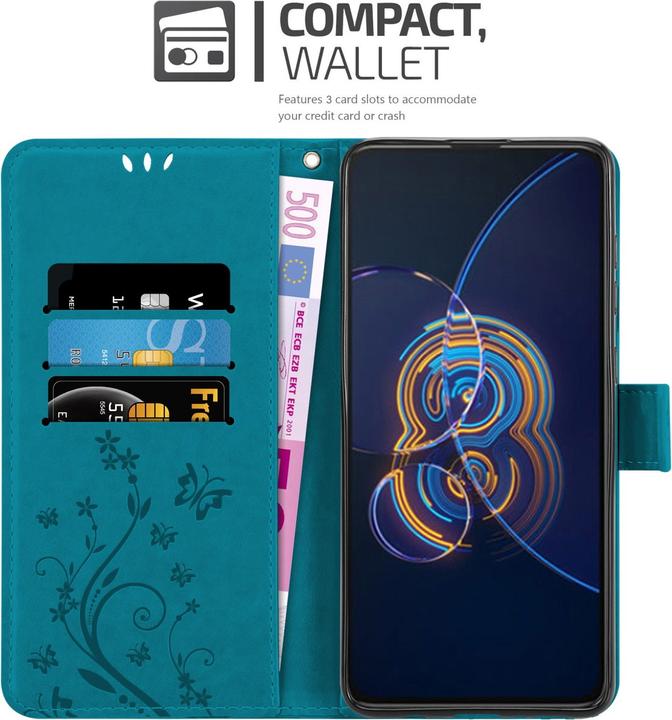 Actual product image Cadorabo Case Flower Book (Asus Zenfone 8 Flip)