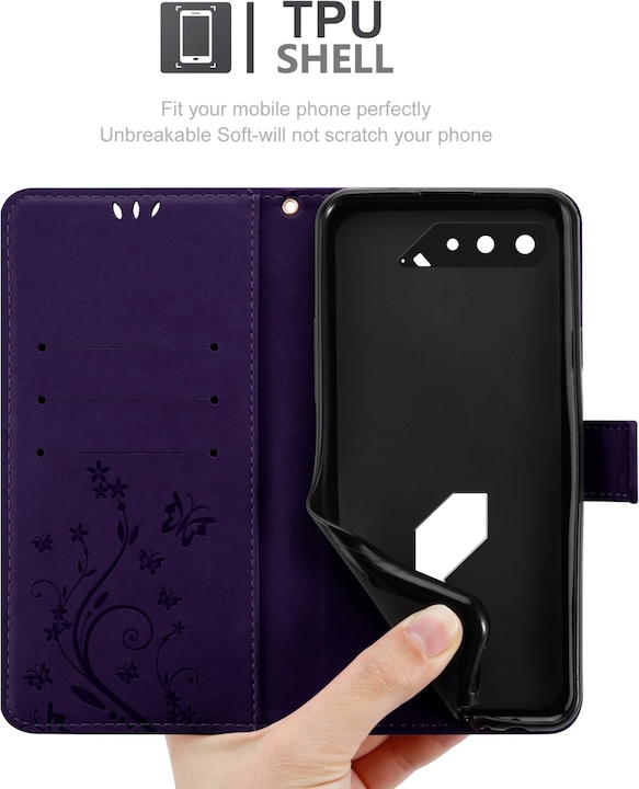 Actual product image Cadorabo Case Flower Book (Asus ROG Phone 5)