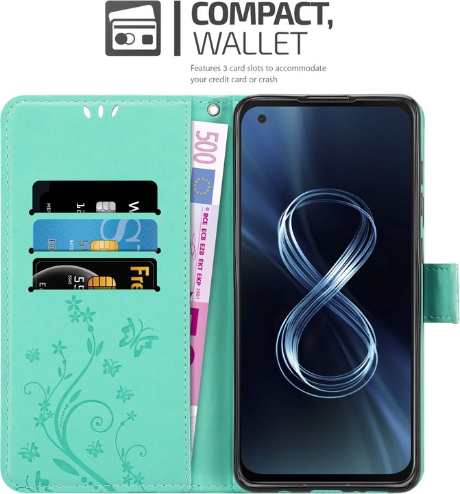 Actual product image Cadorabo Case Flower Book (Asus Zenfone 8)