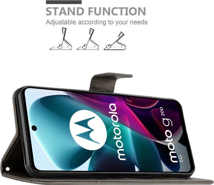 Actual product image Cadorabo Case Flower Book (Motorola Moto G200 5G)