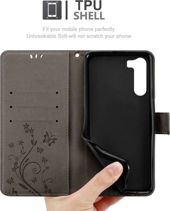 Actual product image Cadorabo Case Flower Book (Motorola Moto G200 5G)