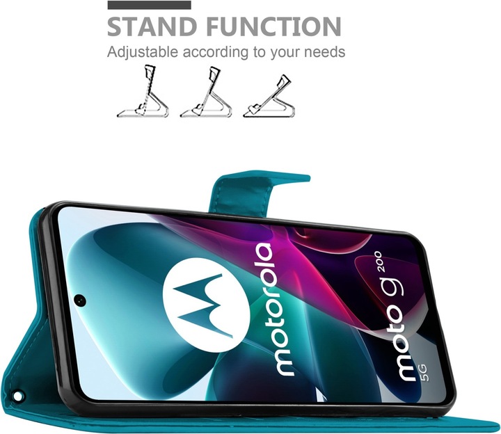 Actual product image Cadorabo Case Flower Book (Motorola Moto G200 5G)