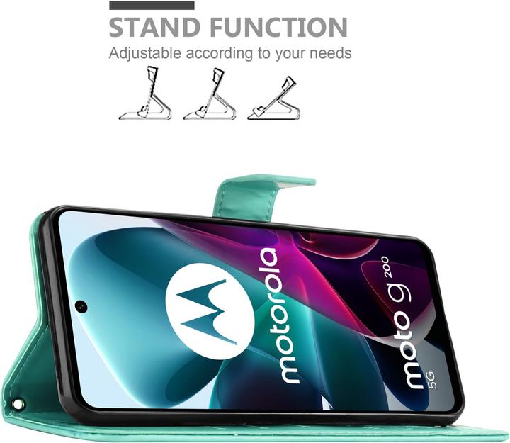 Actual product image Cadorabo Case Flower Book (Motorola Moto G200 5G)