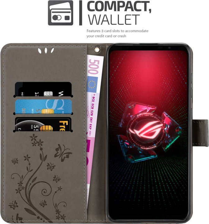 Actual product image Cadorabo Case Flower Book (Asus ROG Phone 5)