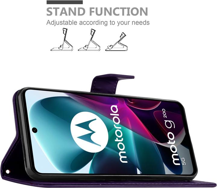 Actual product image Cadorabo Case Flower Book (Motorola Moto G200 5G)