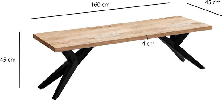 Actual product image FineBuy Esszimmerbank Sitzbank Akazie Massivholz Essbank Loft Holzbank Esszimmer (45 cm)