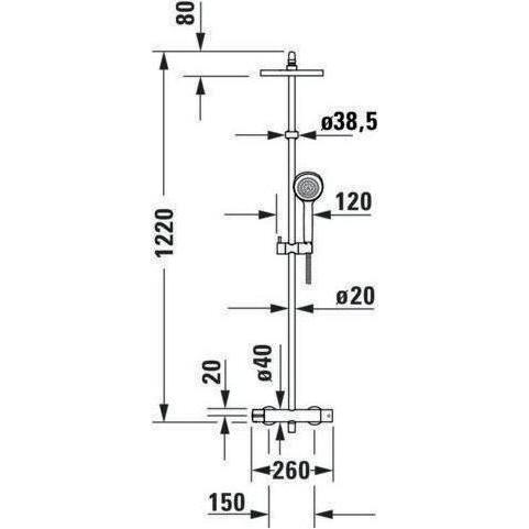Thumbnail - Duravit, Duschsystem, Duschsystem B.1 mit Brausethermostat chrom