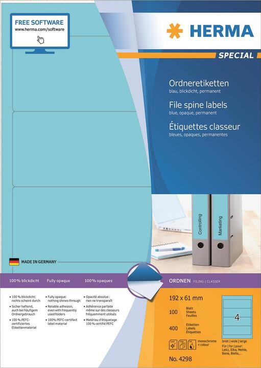 Produktbild HERMA Ordneretiketten A4