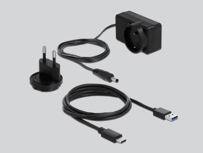 Productafbeelding Delock Externe dubbele behuizing voor 2 x 2,5" SATA HDD / SSD met USB Type-C (2.5")