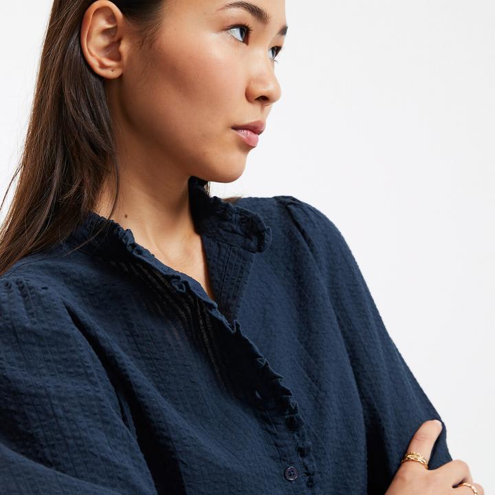 Produktbild La Redoute Collections Langärmelige Bluse mit Rüschenkragen (46)