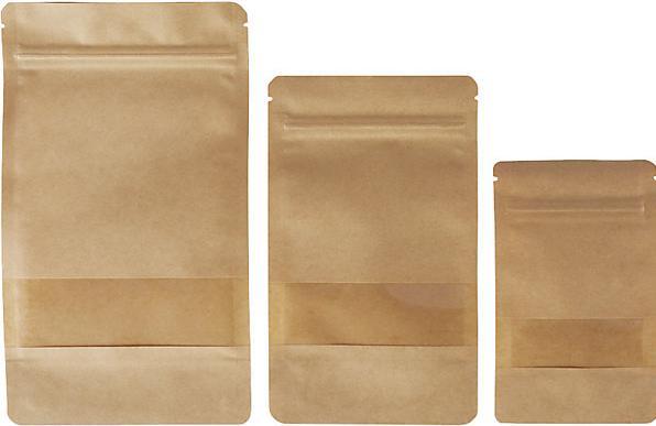 Actual product image kaiserkraft Stand-up pouches, with pressure seal and see-through panel, LxW 140 x 85 mm (100 Piece)