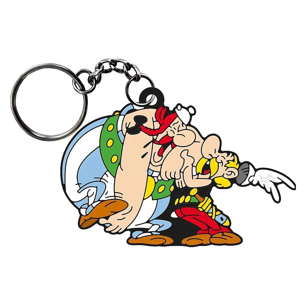 Plastoy, Schlüsselanhänger, - Astérix - Porte-clés En Gomme Astérix Et Obélix, La Rigolade, Mehrfarbig