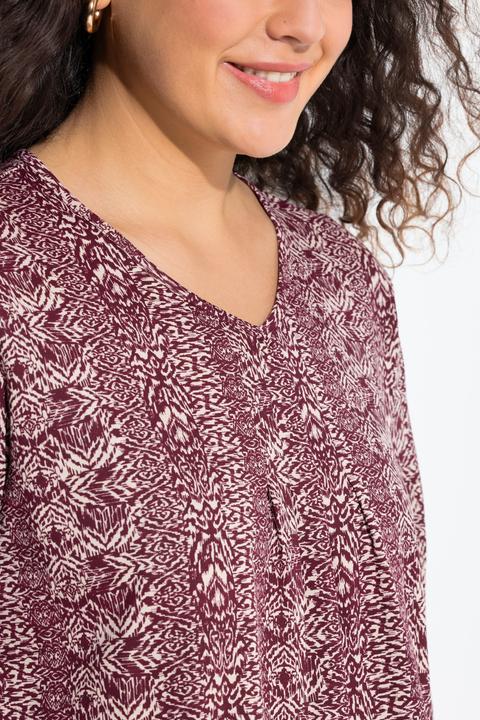 Produktbild Ulla Popken Shirt, Zierfalten, A-Linie, V-Ausschnitt, 3/4-Arm (46, 48)
