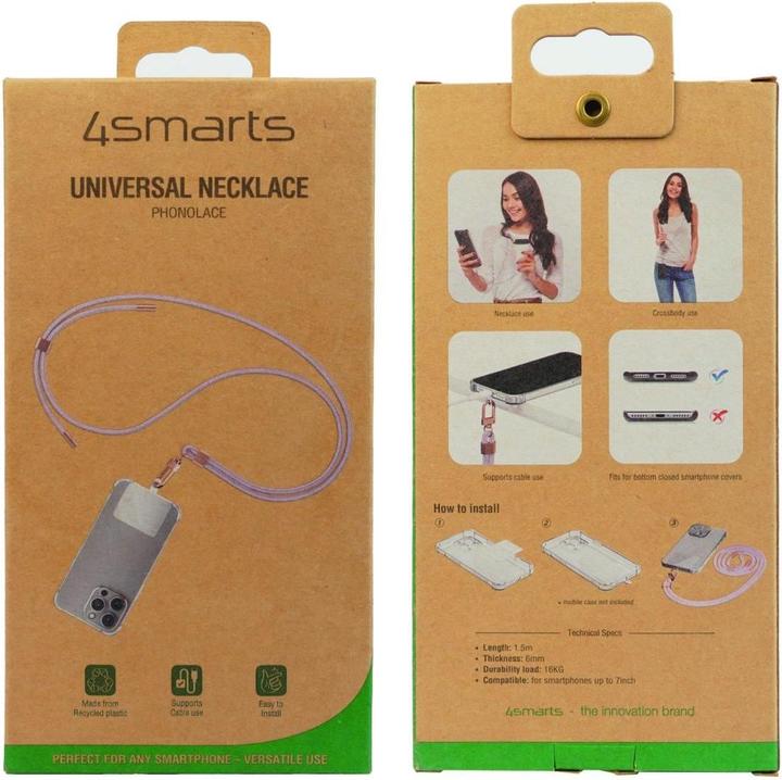 Produktbild 4smarts Universal Handykette PhonoLace opal rot